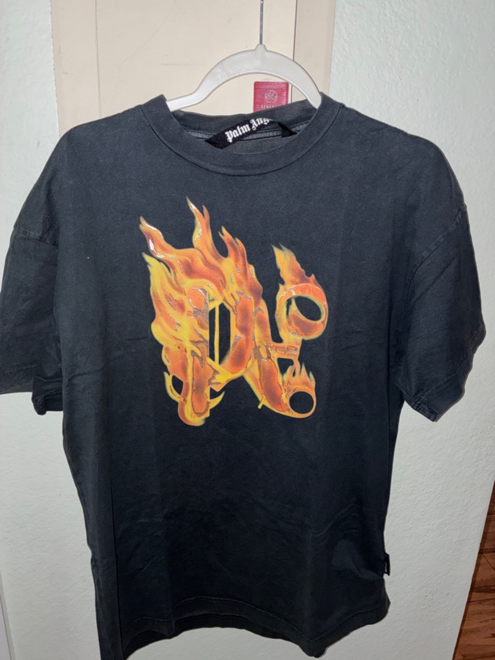 Palm Angels Black Tee with Flaming Logo